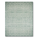 Teal Geometric Trellis Geometric Modern Area Rug