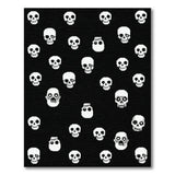 Retro Pixel Skulls Black White Area Rug