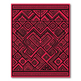 Bold Red Jaguar Heritage Tribal Area Rug
