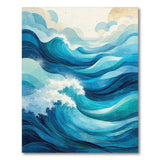Coastal Beach Ocean Wave Blue Teal Area Rug