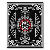 Gothic Pentagram Black White Area Rug