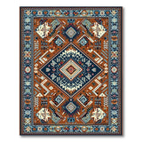 Terracotta Navy Geometric Heritage Tribal Rug