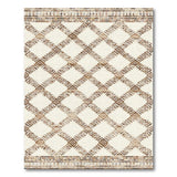 Beige Geometric Lattice Tribal Area Rug