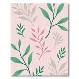 Blush Pink Leaf Silhouette Area Rug
