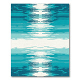 Abstract Teal Ripple Area Rug