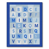 Blue and Teal Blue Alphabet Kids Learning Rug