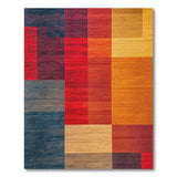 Vibrant Multi-Color Geometric Block Rug