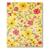 Vibrant Yellow Pink Floral Area Rug