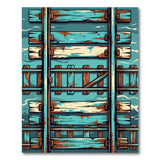 Weathered Teal Railroad Tracks Area Rug