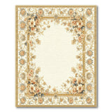 Elegant Gold-Framed Floral Border Area Rug