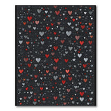 Scattered Hearts Black Area Rug