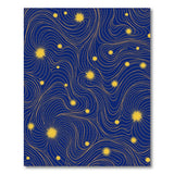 Swirling Gold Stars Navy Blue Area Rug