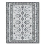 Black and White Black White Geometric Heritage Tribal Rug