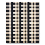 Modern Black White Plaid Grid Area Rug