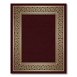 Red Gold Greek Key Border Area Rug