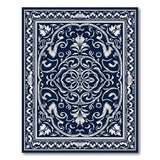 Navy Blue Intricate Floral Persian Rug