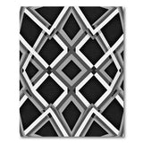 Bold Interlocking Geometric Area Rug - Black White