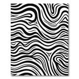 Abstract Area Wavy Zebra Stripe Black White Area Rug