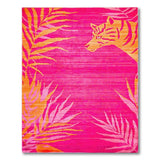 Vibrant Pink Tiger Palm Leaf Area Rug