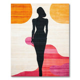 Abstract Black Silhouette Woman Multi-Color Area Rug