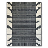Black White Zigzag Heritage Tribal Runner Rug