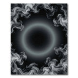 Smoky Halo Abstract Black White Area Rug