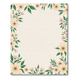 Peach Daisy Floral Border Area Rug