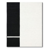 Black White Split Block Area Rug