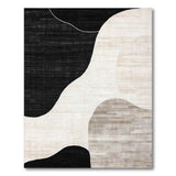 Black White Abstract Organic Shapes Rug