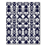 Black and White Navy Geometric Abstract Area Rug