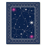 Navy Constellation Rug with Tribal Border