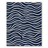 Navy White Wavy Ocean Area Rug