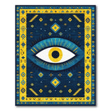 Evil Eye Heritage Tribal Area Rug - Navy Gold