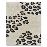 Cream Leopard Print Tufted Area Rug