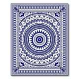 Blue and Teal Traditional Persian Navy Blue Mandala Persian Area Rug
