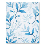 Serene Blue Watercolor Leaves Area Rug