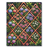 Vibrant Hydrangea Trellis Area Rug