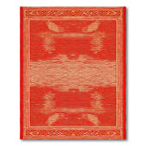 Bold Red Wavy Heritage Tribal Area Rug
