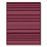 ODIKA Modern Burgundy Striped Washable Area Rug - Non-Slip Low Pile