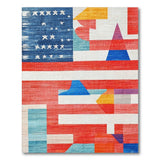 Geometric Patriotic Flag Area Rug
