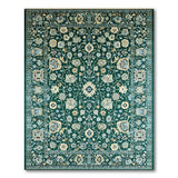 Traditional Persian Blue and Teal Persian Floral Area Rug