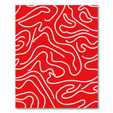 Abstract Area Red Bold Red Wavy Abstract Area Rug