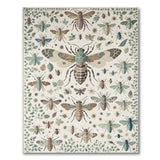 Teal Insect Meadow Botanical Area Rug