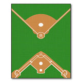 Green Baseball Diamond Green Area Rug