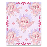 Cute Pink Winged Fluffy Creatures Rug
