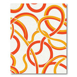Vibrant Orange Loop Abstract Area Rug