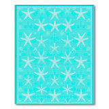 Coastal Beach Teal Starfish Coastal Area Rug