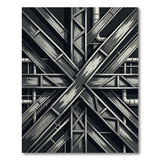 Industrial Crossbeam Geometric Area Rug