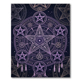Purple Mystical Pentagram Washable Area Rug