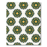 Green Gold Sunflower Pattern Area Rug